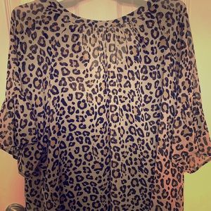 Ava + Viv Leopard Print Blouse